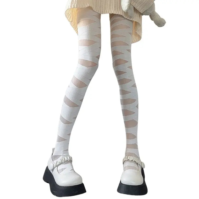 Hello Kitty New Kawaii Y2K Stockings/Hosiery/Tights White - $28