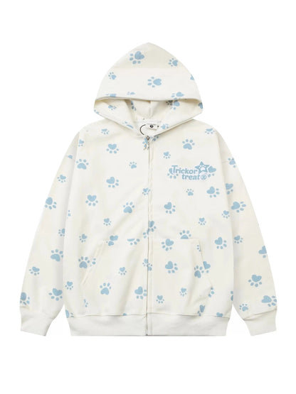 '101' Kawaii Streetstyle Dog Prints Hoodie Jacket AlielNosirrah