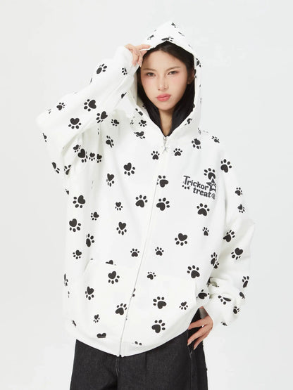 '101' Kawaii Streetstyle Dog Prints Hoodie Jacket AlielNosirrah