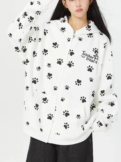 '101' Kawaii Streetstyle Dog Prints Hoodie Jacket AlielNosirrah