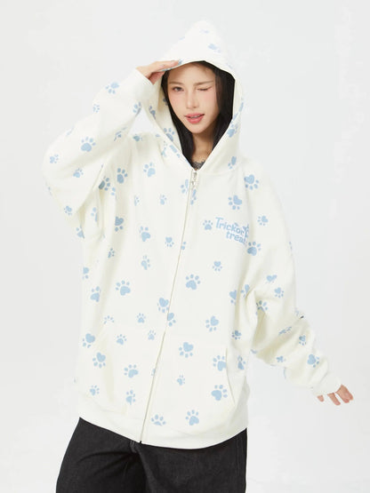 '101' Kawaii Streetstyle Dog Prints Hoodie Jacket AlielNosirrah