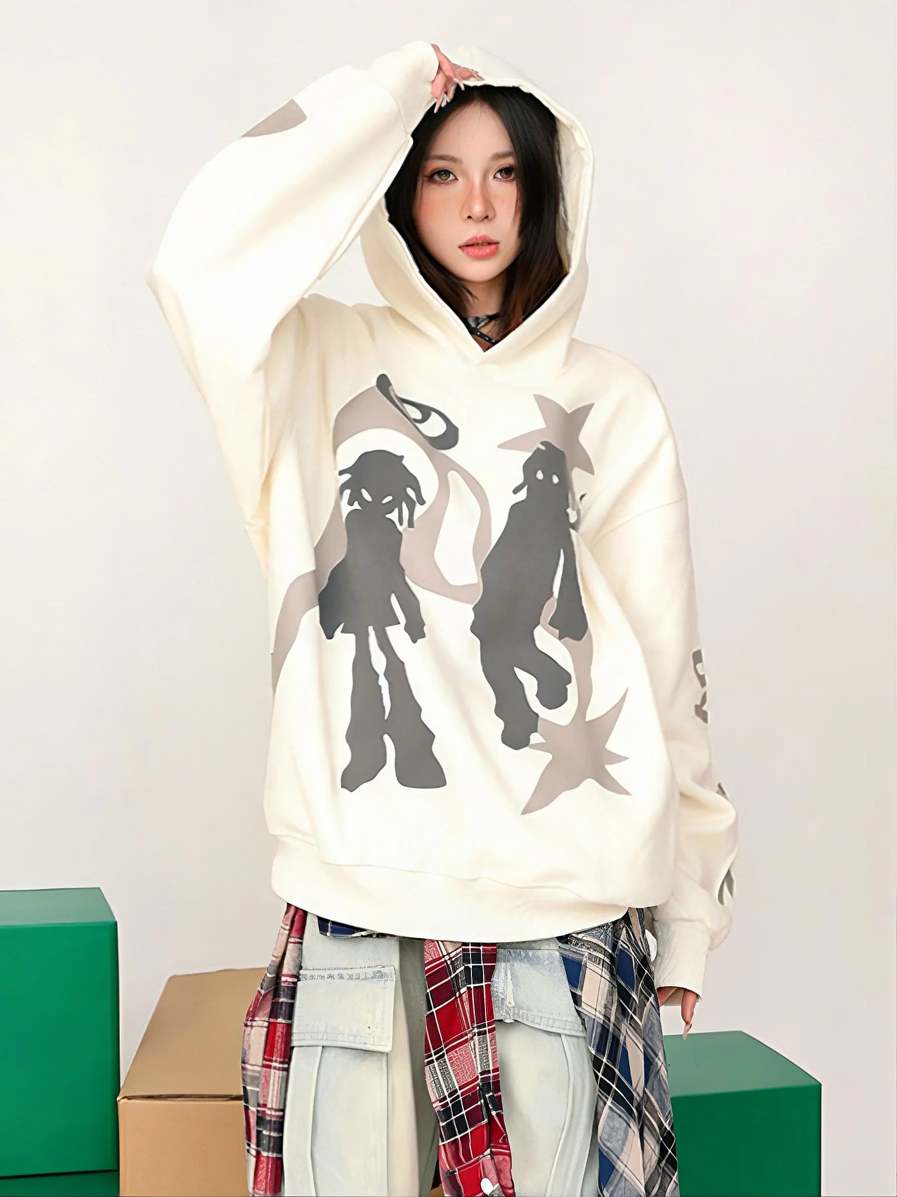 'Abstract' Streetstyle Oversized Cotton Hoodie AlielNosirrah