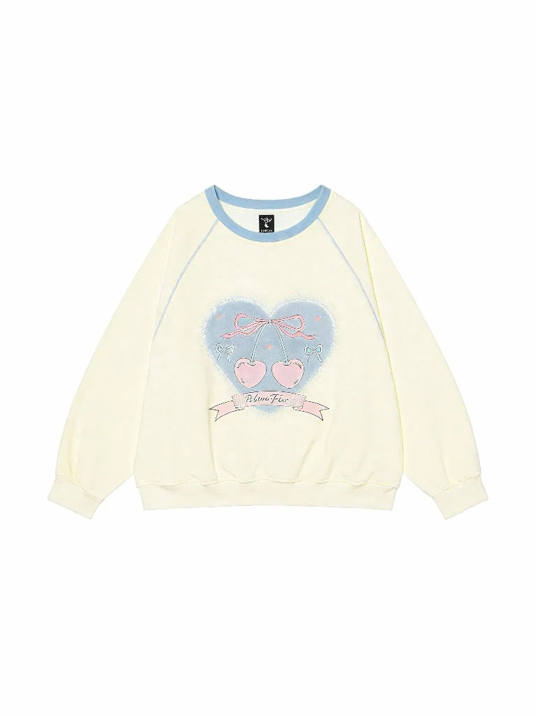 'Agashi' Cherry Ribbon Coquette Sweet Hoodie Sweatshirt AlielNosirrah