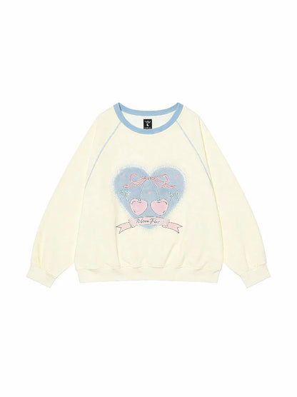 'Agashi' Cherry Ribbon Coquette Sweet Hoodie Sweatshirt AlielNosirrah