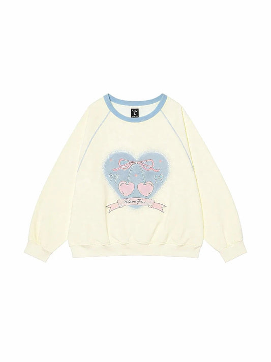 'Agashi' Cherry Ribbon Coquette Sweet Hoodie Sweatshirt AlielNosirrah