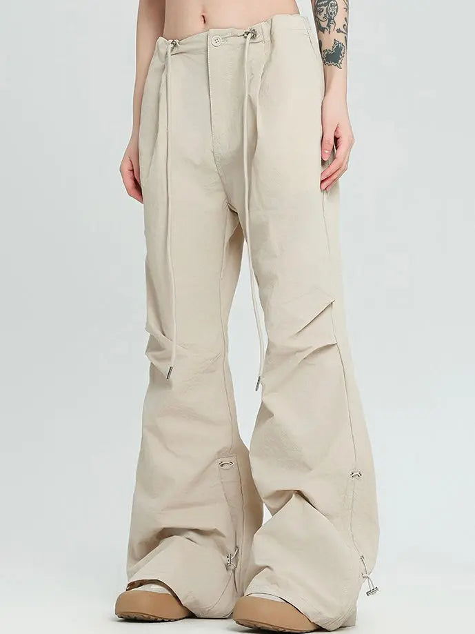 'Almond' Casual Drawstring Bell Shape Cargo Pants AlielNosirrah