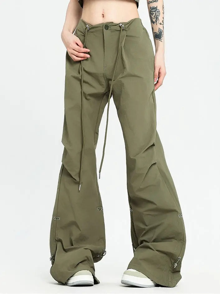 'Almond' Casual Drawstring Bell Shape Cargo Pants AlielNosirrah