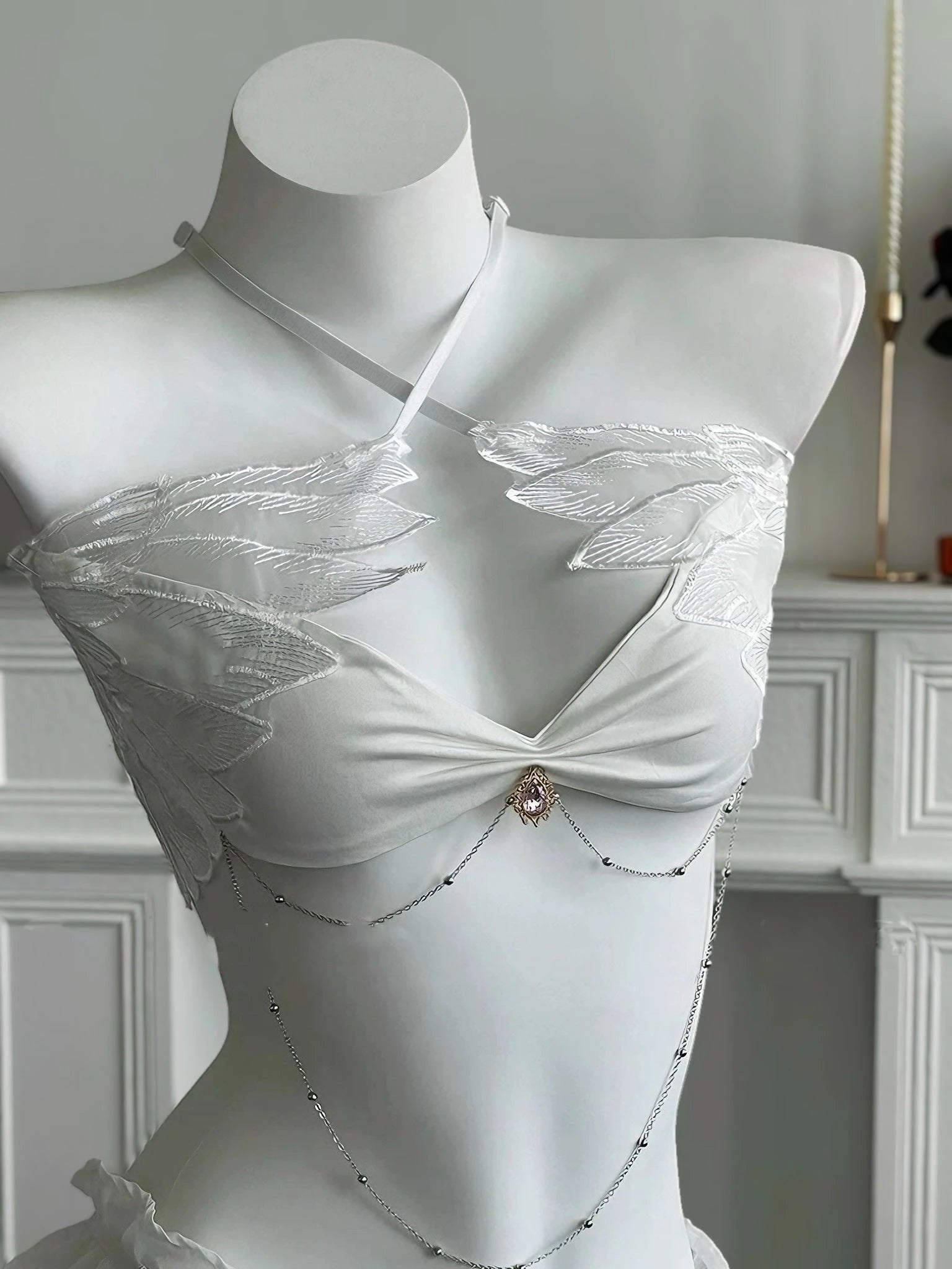 'Angeline' Angel Wings Ruffle Lingerie Set For Valentines Day AlielNosirrah