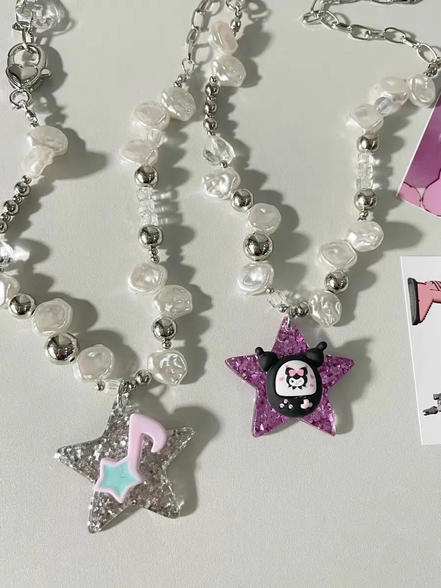 AlielNosirrah- 'Anime Star' Kawaii Kuromii Beads Necklace