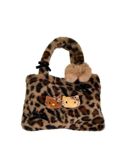 'Best Friend' Y2k Cheetah Prints Fluffy Handbag AlielNosirrah