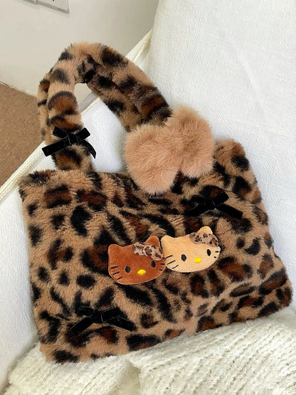 'Best Friend' Y2k Cheetah Prints Fluffy Handbag AlielNosirrah