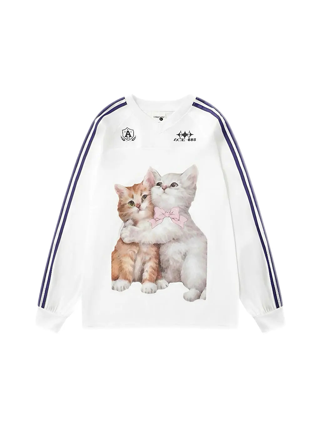 'Bestie' Bloke Core Cat Prints Casual Oversized Shirts AlielNosirrah