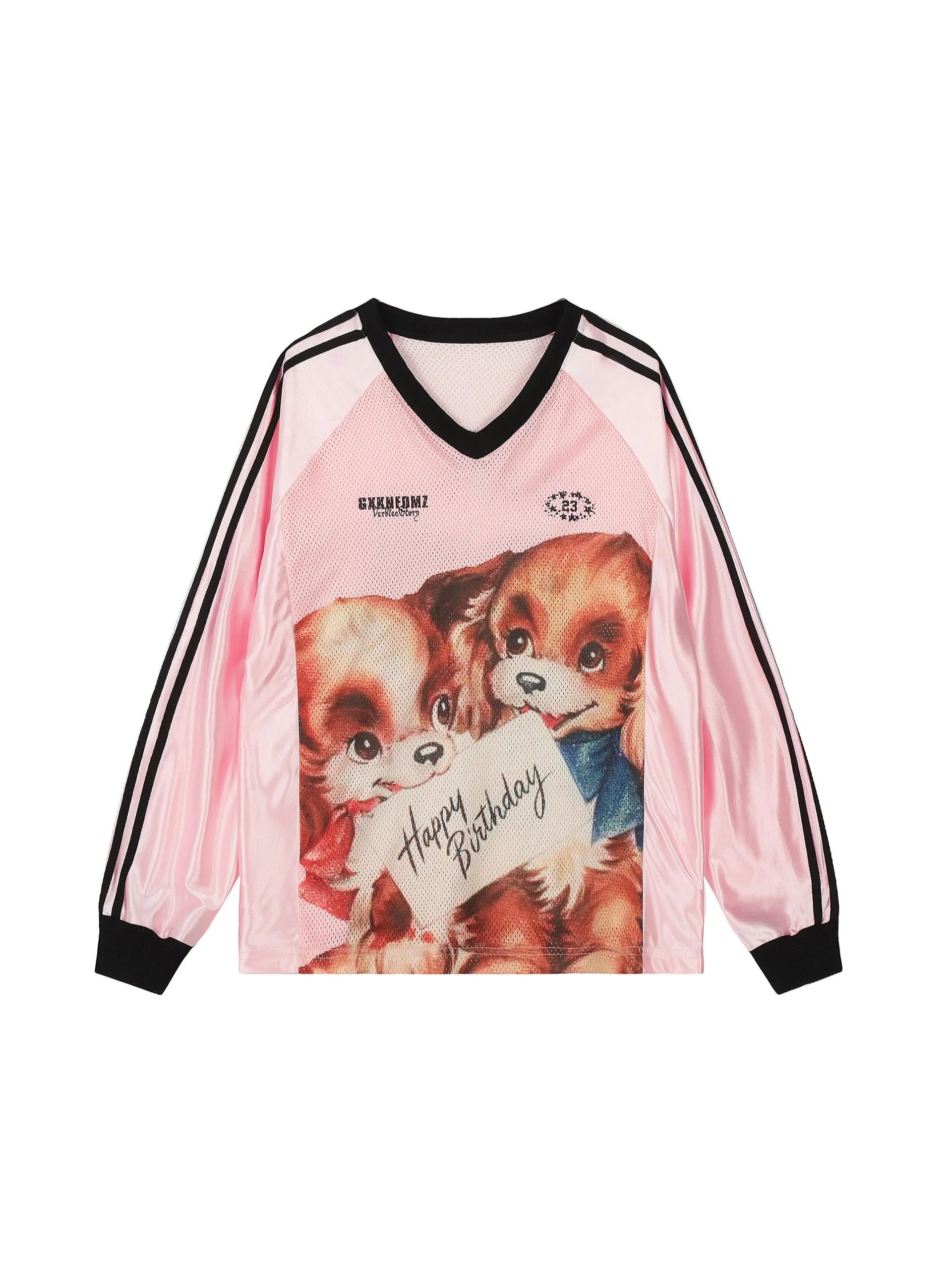 'Birthday Pal' Streetstyle Cute Puppy Prints Oversized Shirts AlielNosirrah