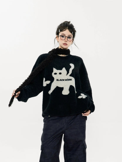 'Black Cat Market' Cat Prints Sweater AlielNosirrah