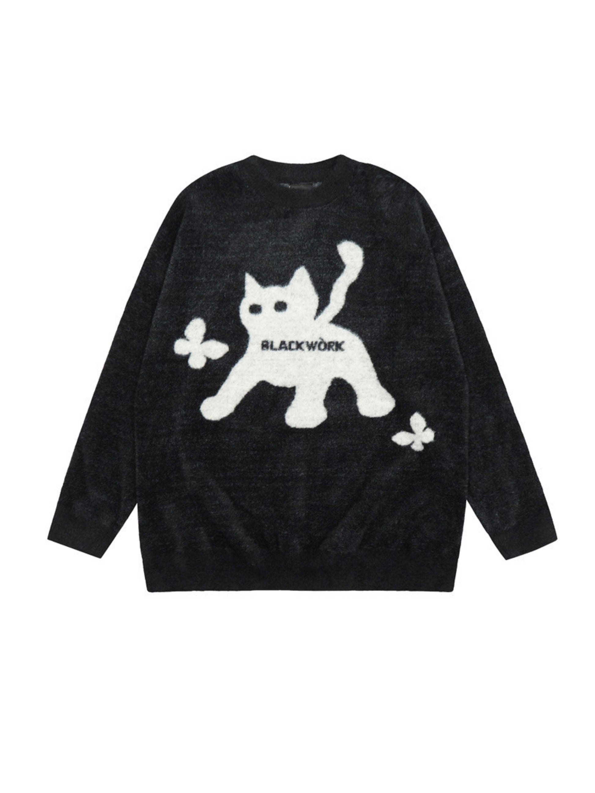 'Black Cat Market' Cat Prints Sweater AlielNosirrah