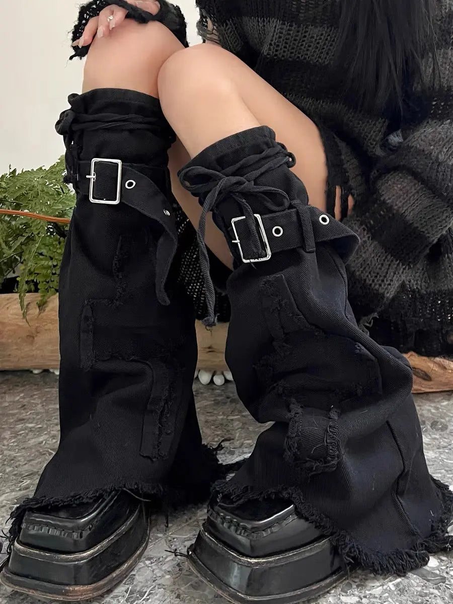 'Black Jeans' Grunge Ripped Denim Leg Warmers AlielNosirrah