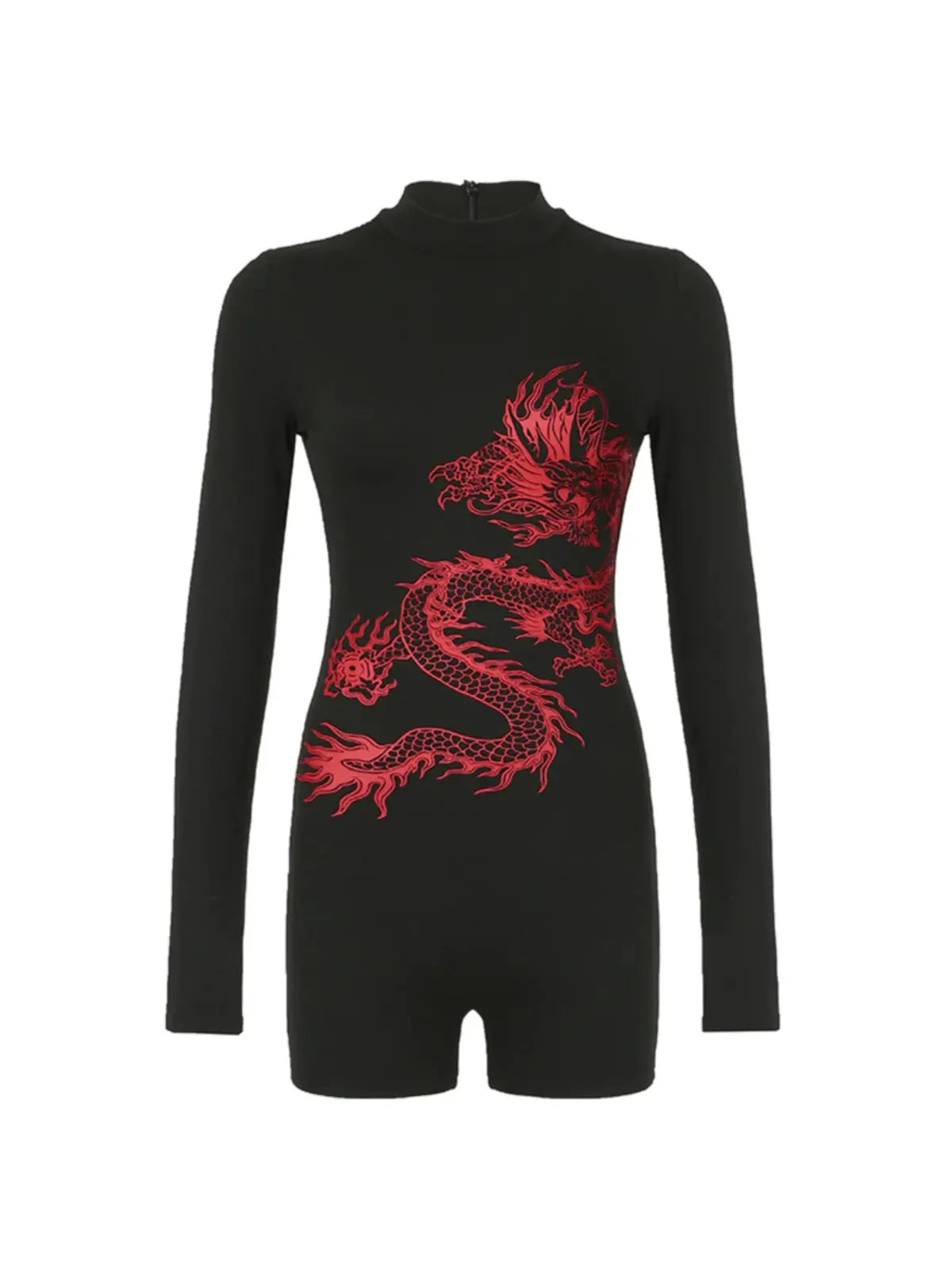 'Body Killer' Dragon Print Dark wear Long Sleeves Bodysuit AlielNosirrah