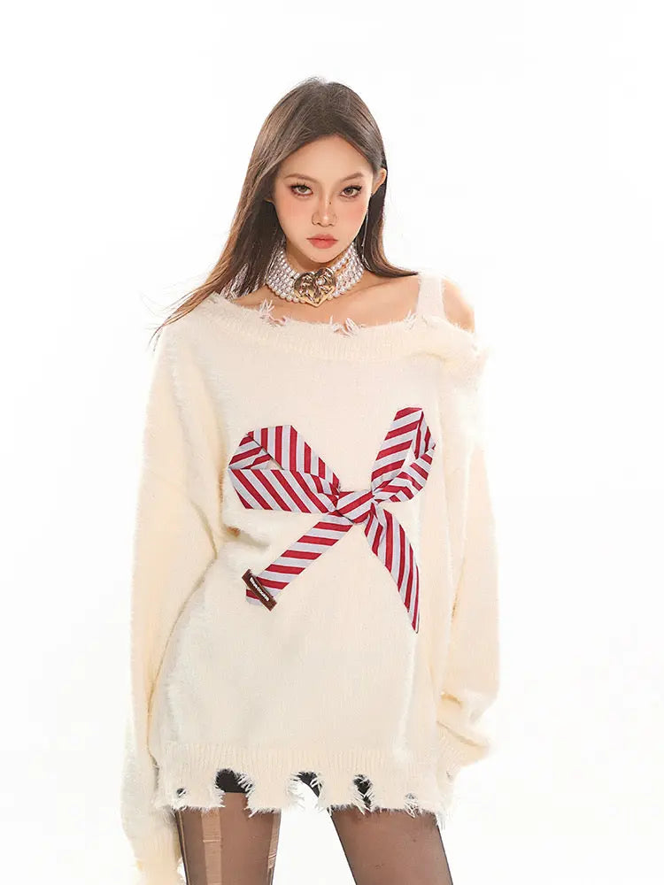 'Celebrate‘ Holiday Christmas Off Shoulder Sweater AlielNosirrah