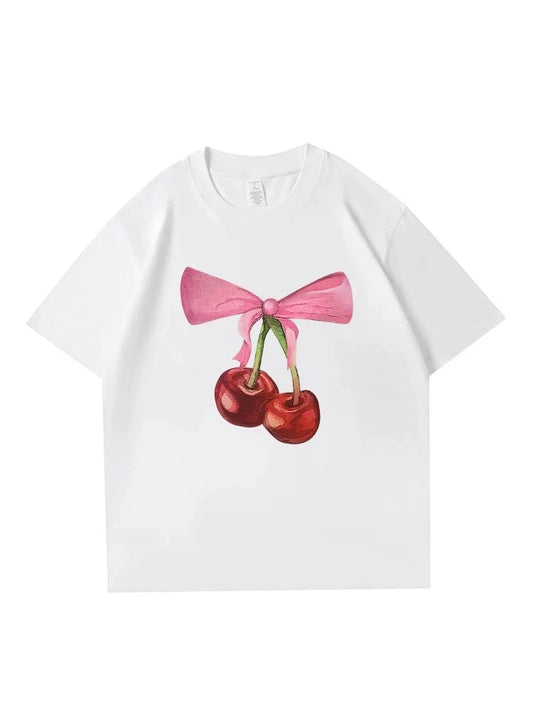 'Cherie' Coquette Cute Cherry  Ribbon T-shirt AlielNosirrah