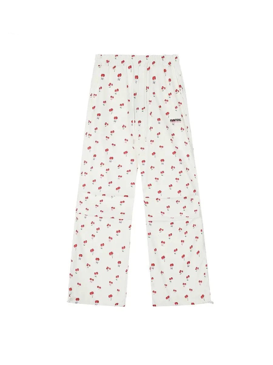 'Cherish' Blokette Oversized Cherry Pattern Drawstring Pants AlielNosirrah