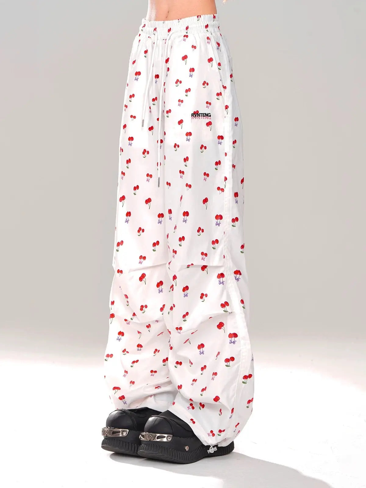 'Cherish' Blokette Oversized Cherry Pattern Drawstring Pants AlielNosirrah