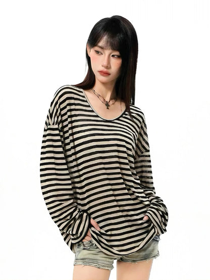 'Chill Up' Oversized Acubi Streetstyle Striped Top AlielNosirrah