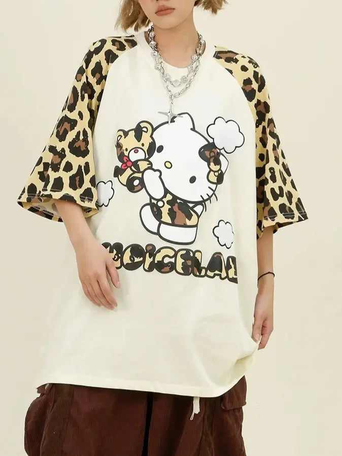 'Chocolate Factory' Streetstyle Cheetah Prints  Kitty Shirts AlielNosirrah