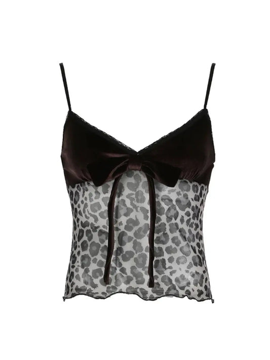 'Chute' Y2k Patchwork Leopard Prints Cami Top AlielNosirrah