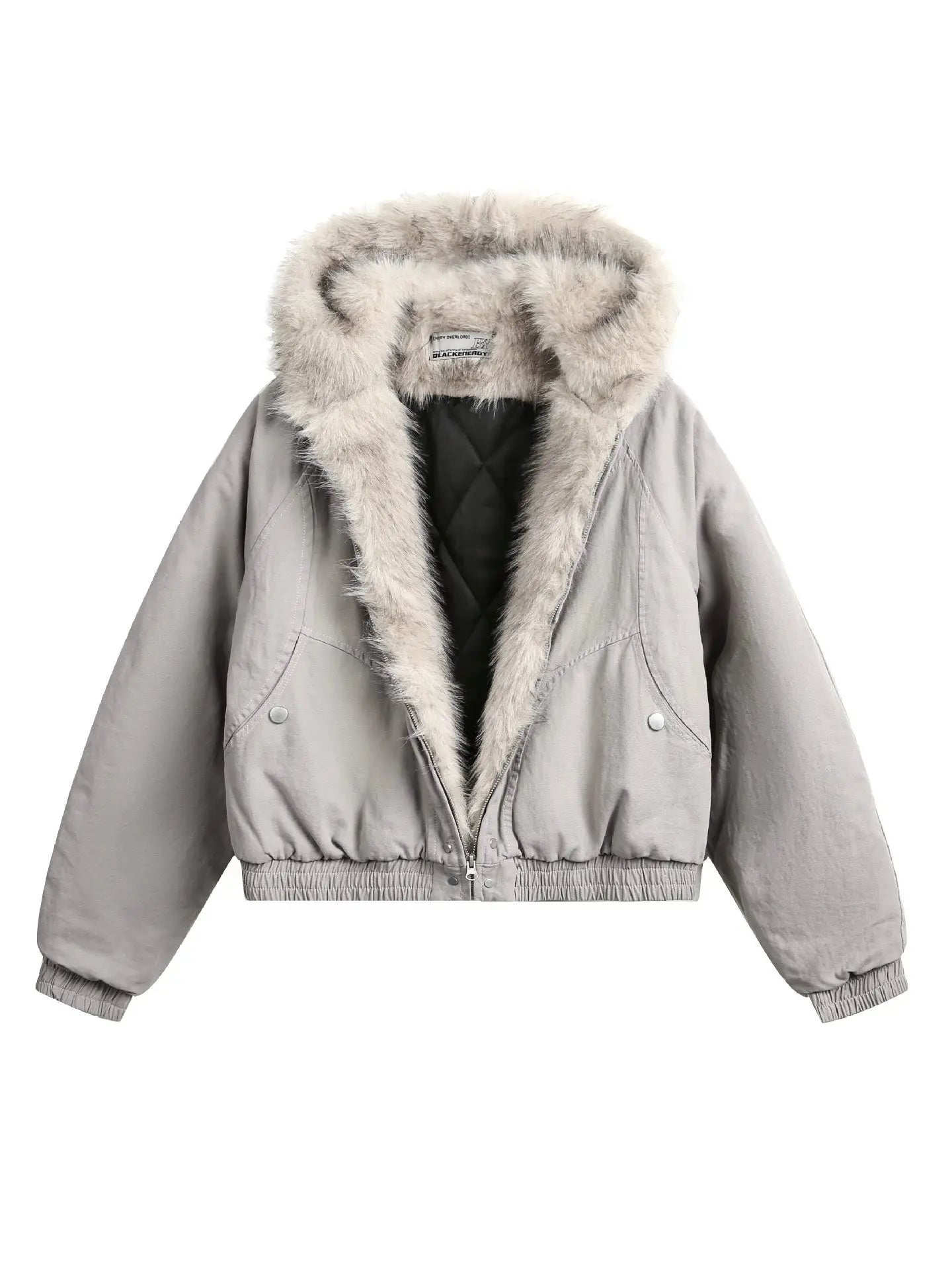 'Cold Szn' Retro Fluffy Hood Cotton Padded Puffer Jacket AlielNosirrah