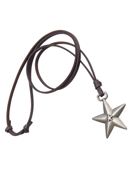 'Collision' Y2k Silver Star Rope  Necklace AlielNosirrah