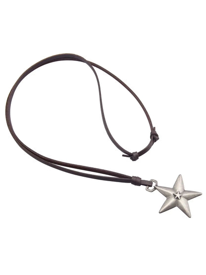 'Collision' Y2k Silver Star Rope  Necklace AlielNosirrah