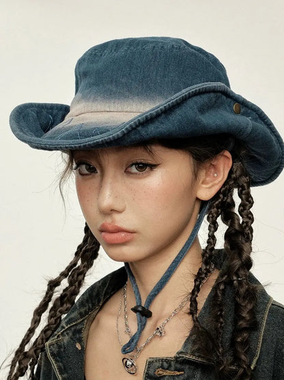 'Cow Girl' Streetstyle Distressed Fishing Hat AlielNosirrah