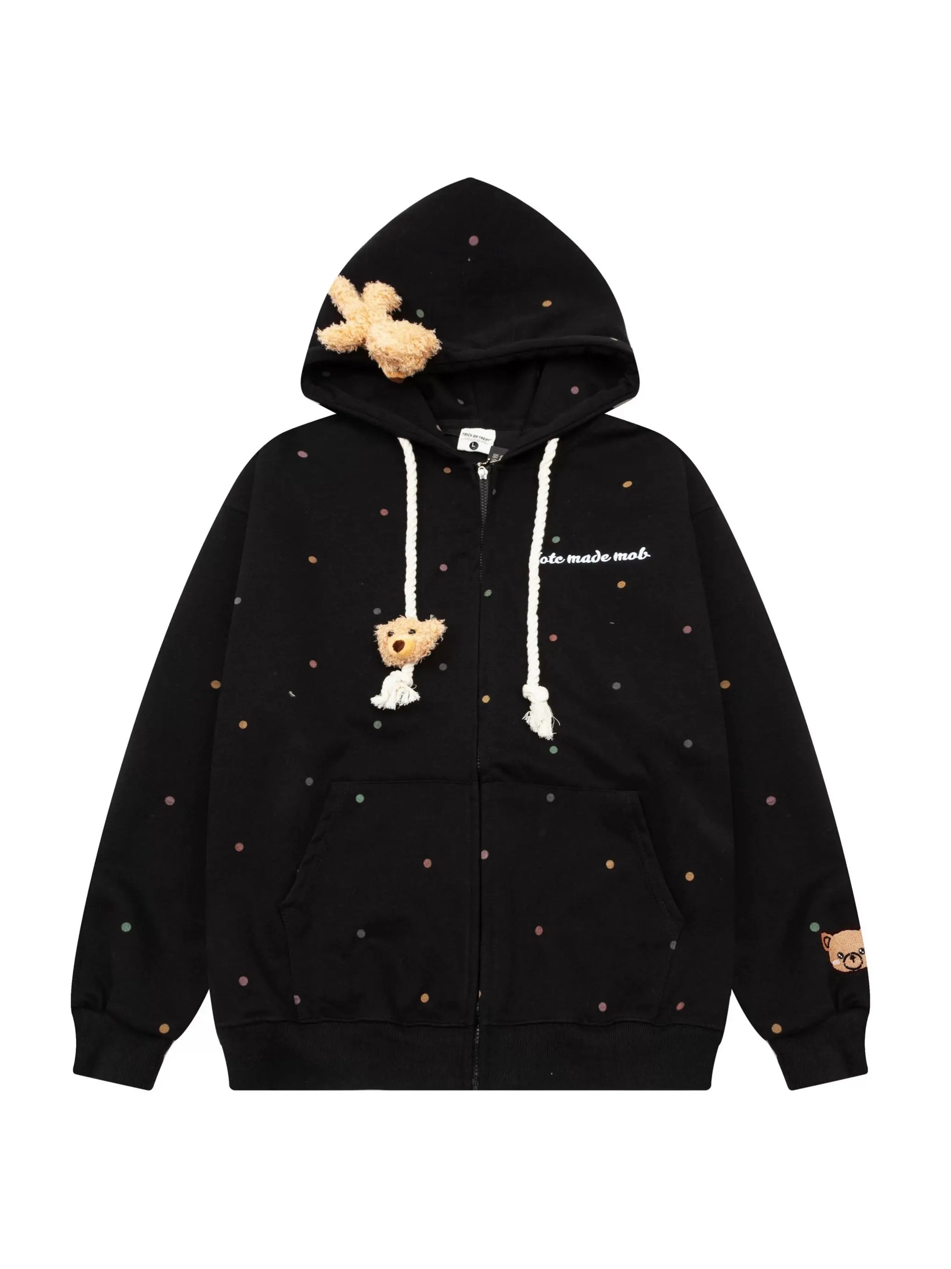 'Cutie Bear' Oversized Stuffed Bear Dot Hoodie Jacket AlielNosirrah