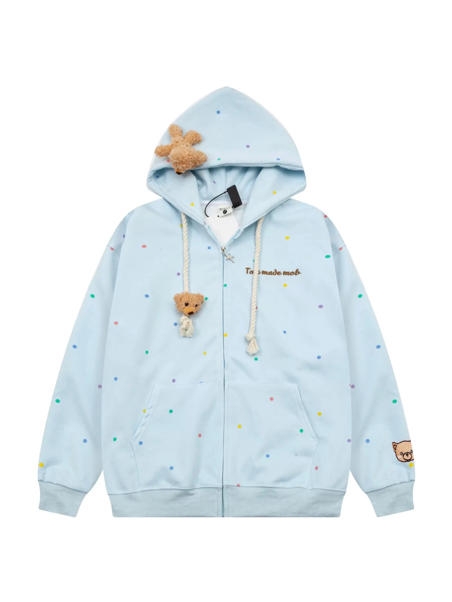 'Cutie Bear' Oversized Stuffed Bear Dot Hoodie Jacket AlielNosirrah