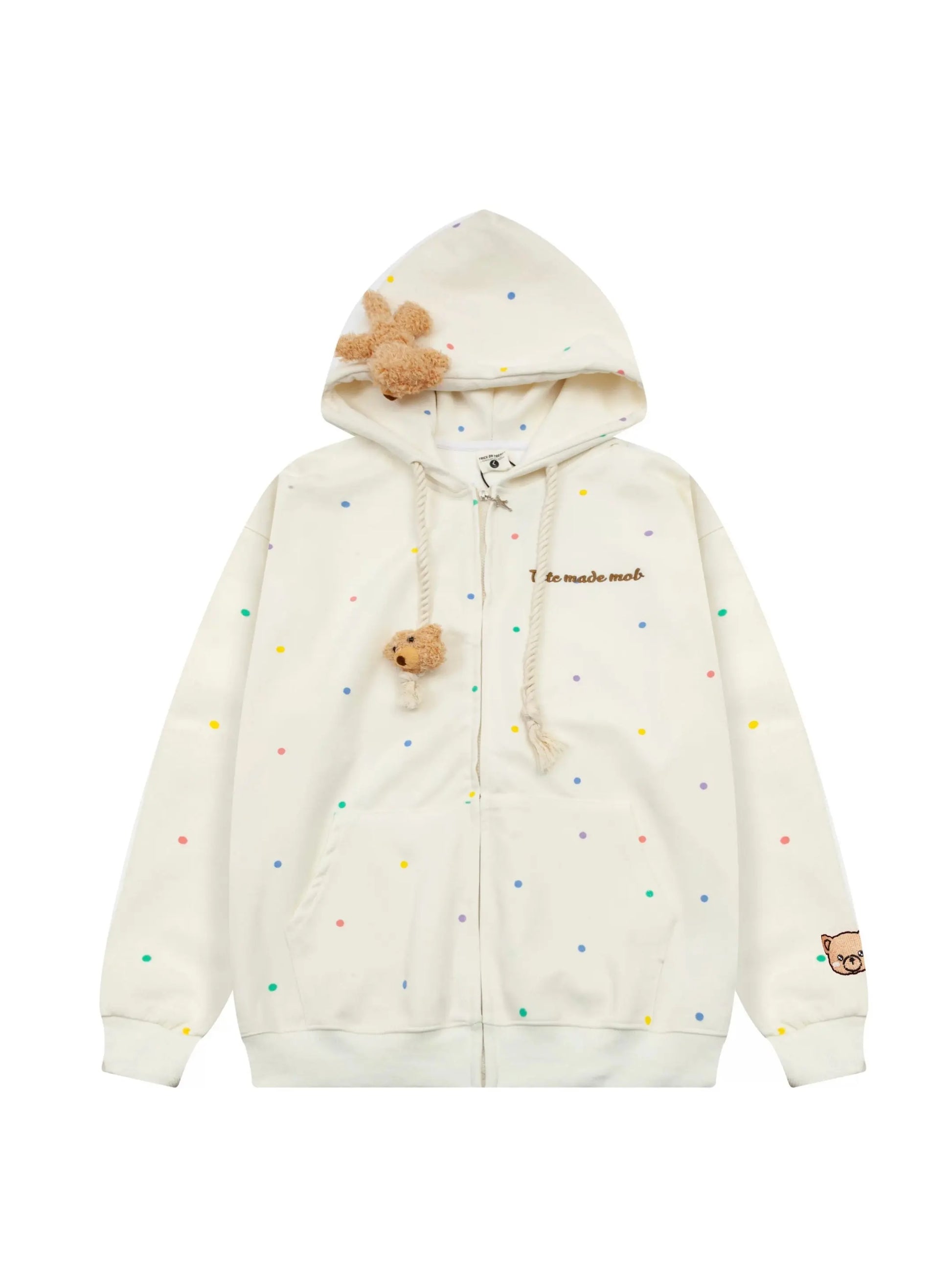 'Cutie Bear' Oversized Stuffed Bear Dot Hoodie Jacket AlielNosirrah