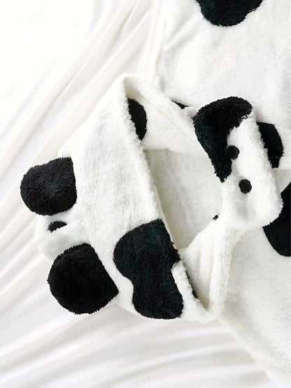 'Cutie Cow' Kawaii Fleeced Cow Prints Fluffy Pjms Rope AlielNosirrah