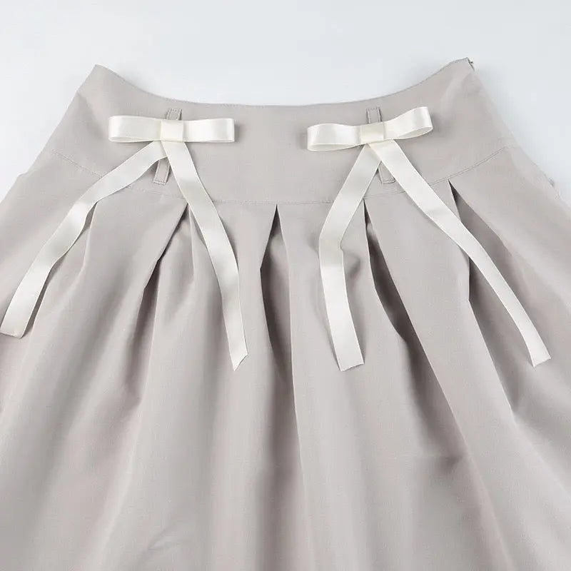 ‘Deja Vu’ Detachable Bow Pleated Skirt AlielNosirrah