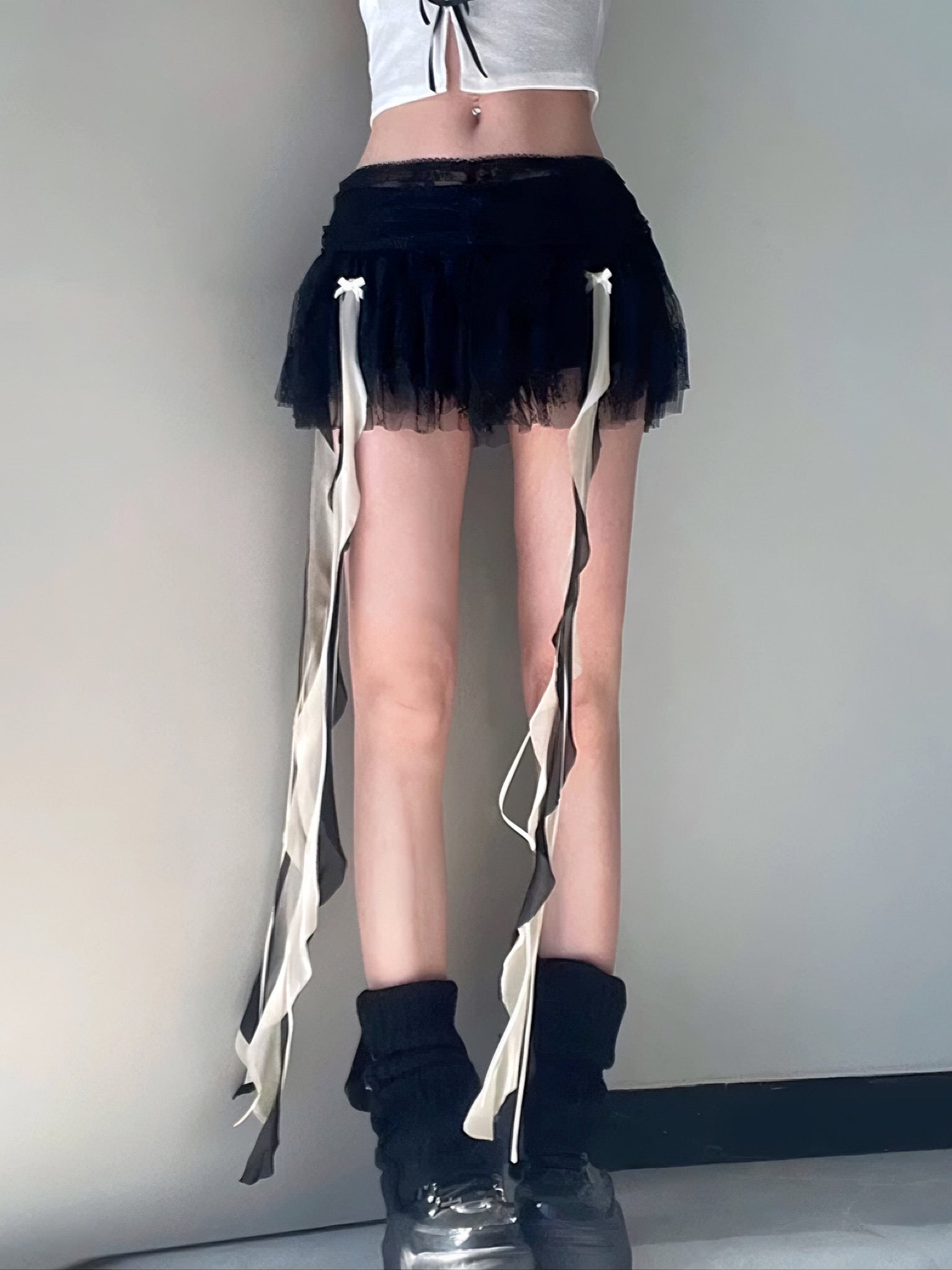 'Don't Tell Him' Dark Ribbon Mini Skirt AlielNosirrah