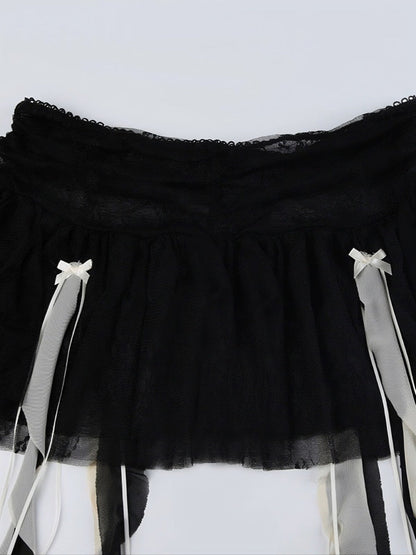 'Don't Tell Him' Dark Ribbon Mini Skirt AlielNosirrah