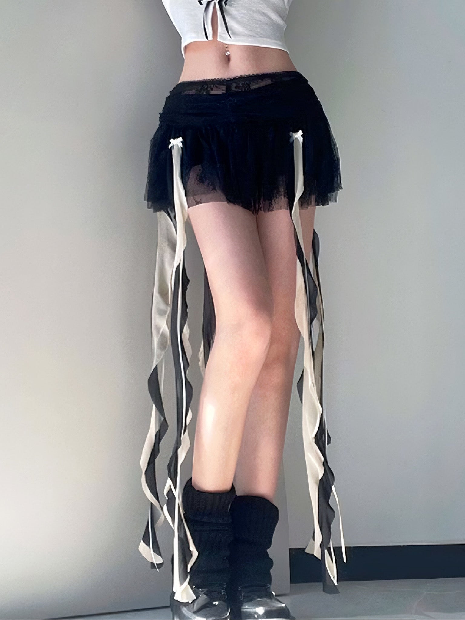 'Don't Tell Him' Dark Ribbon Mini Skirt AlielNosirrah