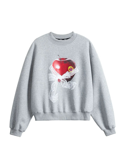 'Emi Period' Acubi Oversized Ribbon Apple Sweatshirt AlielNosirrah