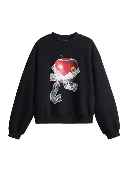 'Emi Period' Acubi Oversized Ribbon Apple Sweatshirt AlielNosirrah