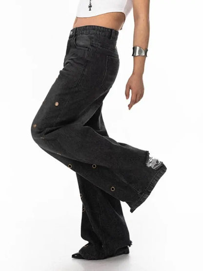 'Flawless' Grunge Distressed Round Ring Pants AlielNosirrah