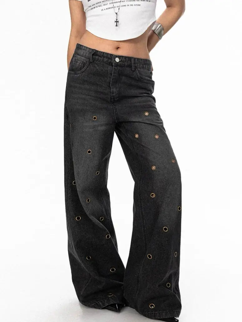 'Flawless' Grunge Distressed Round Ring Pants AlielNosirrah