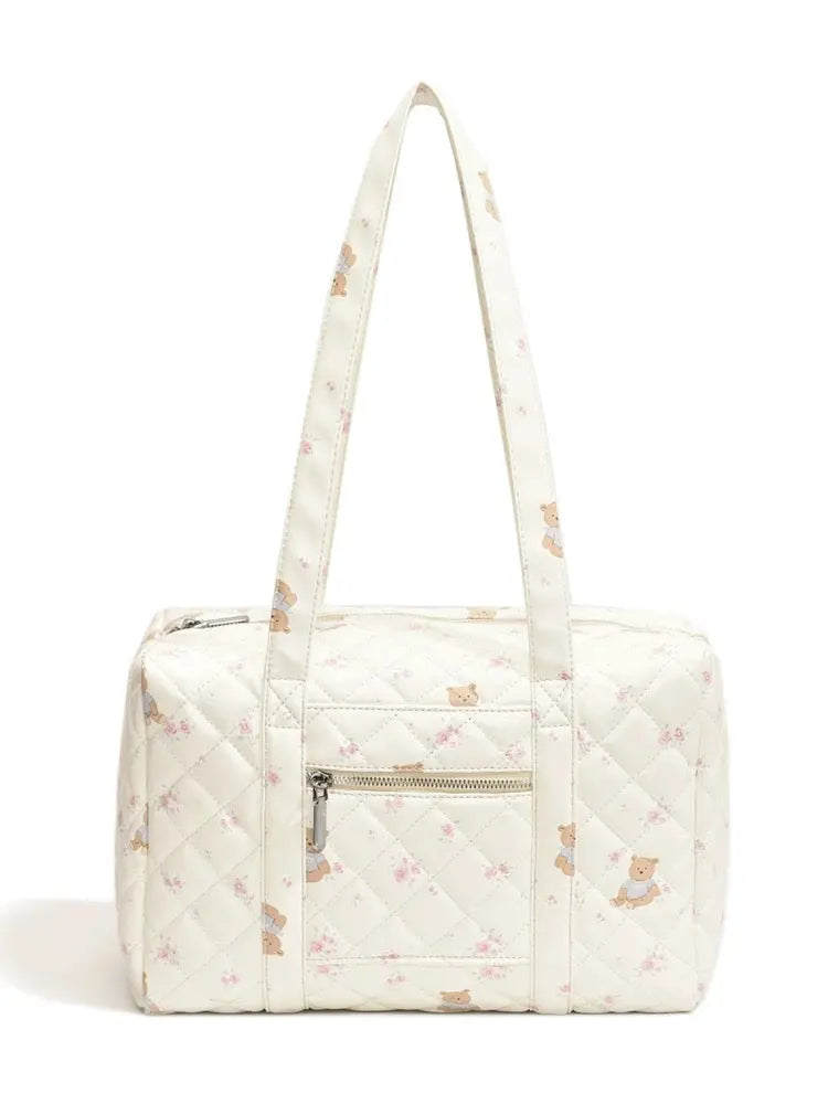 ‘Floria’ Prints Big Volume Handbag' Coquette Floral Bear AlielNosirrah