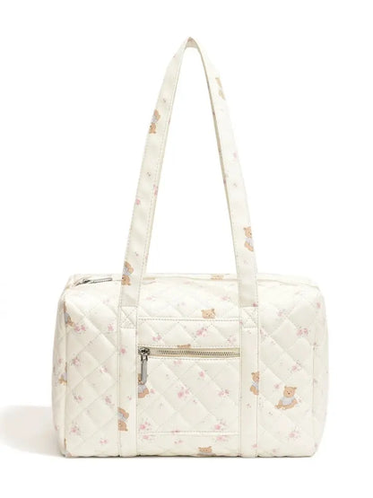 ‘Floria’ Prints Big Volume Handbag' Coquette Floral Bear AlielNosirrah