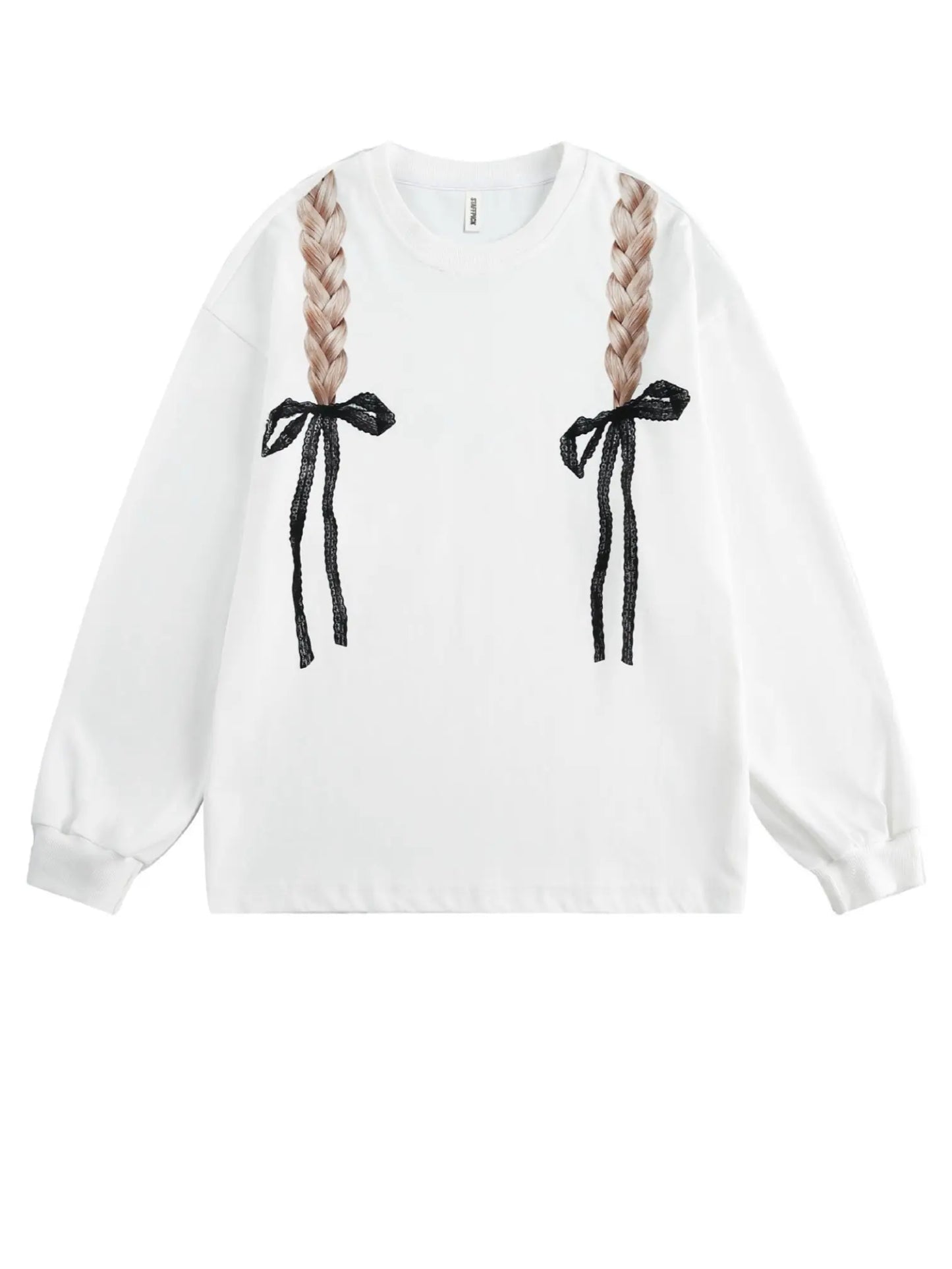 'Girl In Braids' Fall Coquette Ribbon Braided Hair Prints Shirts AlielNosirrah