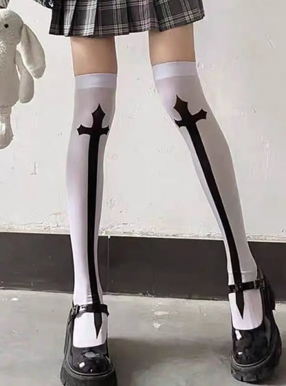 'Gospel' Goth Cross Alt Leg Tights AlielNosirrah