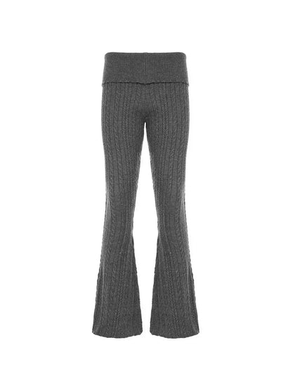 'Gray' Acubi Style Knitted Bell Bottom Pants AlielNosirrah