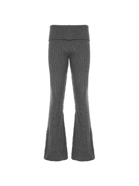 'Gray' Acubi Style Knitted Bell Bottom Pants AlielNosirrah